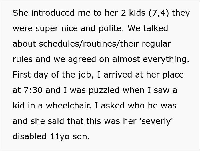 Babysitter shocked after discovering disabled child hidden by mom, quits job immediately and leaves in distress. Babysitter shocked after discovering disabled child hidden by mom, quits job immediately and leaves in distress.