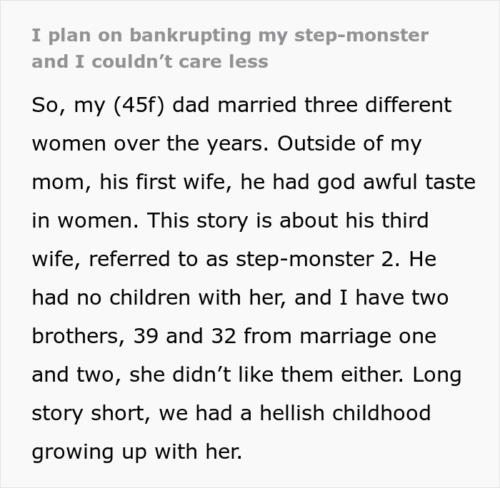 "I'm Just Getting Started": Grieving Daughter Hellbent On Driving Step-Monster To Financial Ruin "I'm Just Getting Started": Grieving Daughter Hellbent On Driving Step-Monster To Financial Ruin