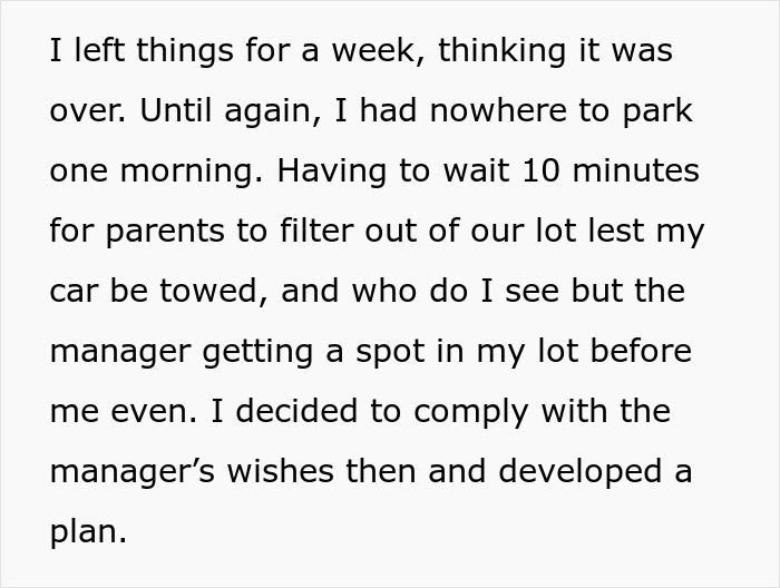 Greedy daycare manager has guy’s car towed leading to chaos in the parking lot as he plans his next move.