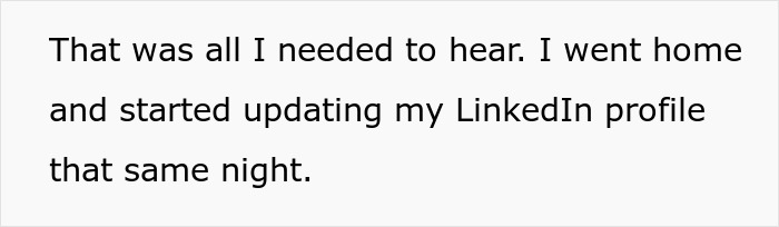 Text excerpt about updating LinkedIn profile after realizing an easily replaceable employee lost a big client. Text excerpt about updating LinkedIn profile after realizing an easily replaceable employee lost a big client.