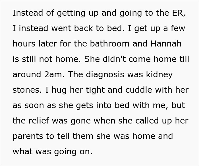 Text excerpt about refusing to visit girlfriend in hospital and dealing with emotional relief and concerns.