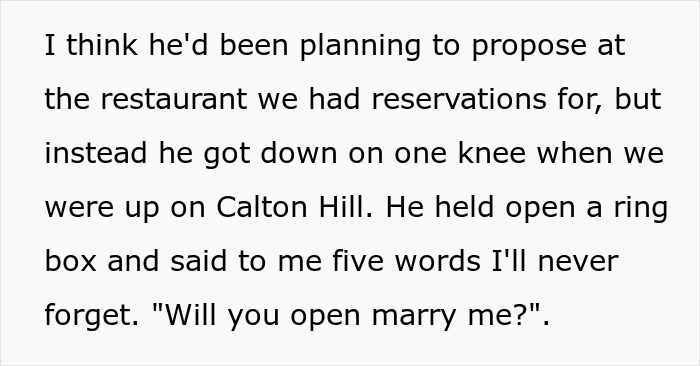 Man drops to one knee with a ring proposing an open marriage, girlfriend walks away shocked on Calton Hill. Man drops to one knee with a ring proposing an open marriage, girlfriend walks away shocked on Calton Hill.