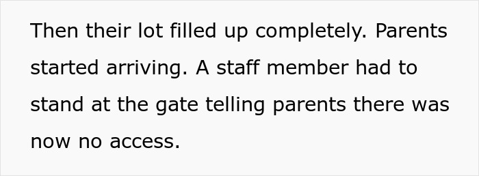 Parking lot chaos erupts after greedy daycare manager has a guy’s car towed, causing frustration among arriving parents.