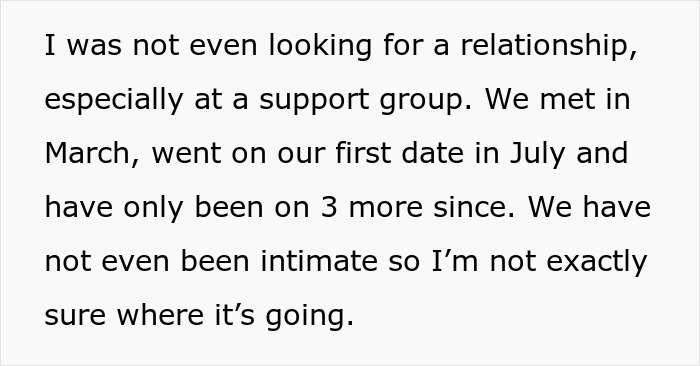 Text excerpt discussing a husband’s dating experiences after his dying wife requested he not date, causing family conflict. Text excerpt discussing a husband’s dating experiences after his dying wife requested he not date, causing family conflict.