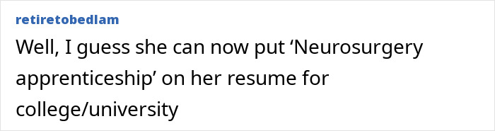 Screenshot of a forum post commenting on a 12-year-old drilling a hole in a patient’s skull, related to brain surgeon arrest. Screenshot of a forum post commenting on a 12-year-old drilling a hole in a patient’s skull, related to brain surgeon arrest.