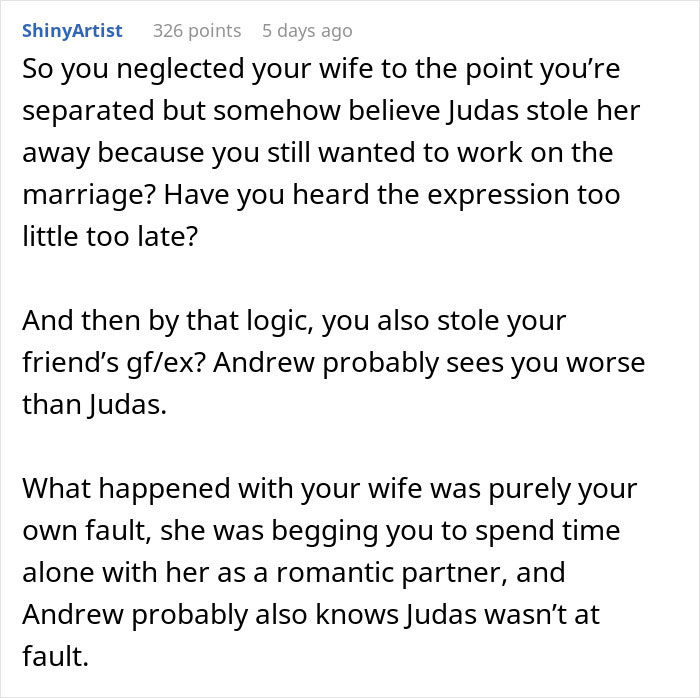 Comment thread discussing betrayal by ex-wife and best man, highlighting fears about girlfriend and trust issues. Comment thread discussing betrayal by ex-wife and best man, highlighting fears about girlfriend and trust issues.