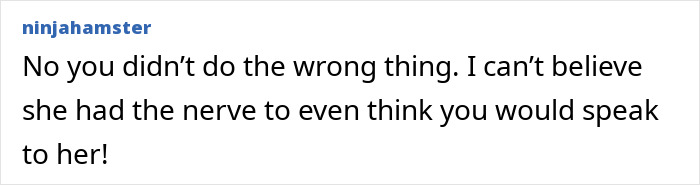 Comment text on a white background discussing disbelief about someone speaking to another person after humiliation involving pregnant woman. Comment text on a white background discussing disbelief about someone speaking to another person after humiliation involving pregnant woman.
