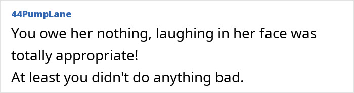 Comment text on a white background expressing support, related to a pregnant woman crushed after bestie and ex humiliate her. Comment text on a white background expressing support, related to a pregnant woman crushed after bestie and ex humiliate her.
