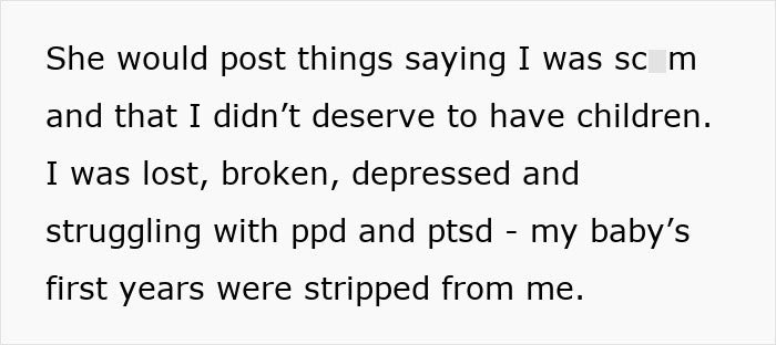 Text excerpt describing a pregnant woman struggling with postpartum depression and PTSD after being emotionally hurt by her bestie and ex. Text excerpt describing a pregnant woman struggling with postpartum depression and PTSD after being emotionally hurt by her bestie and ex.
