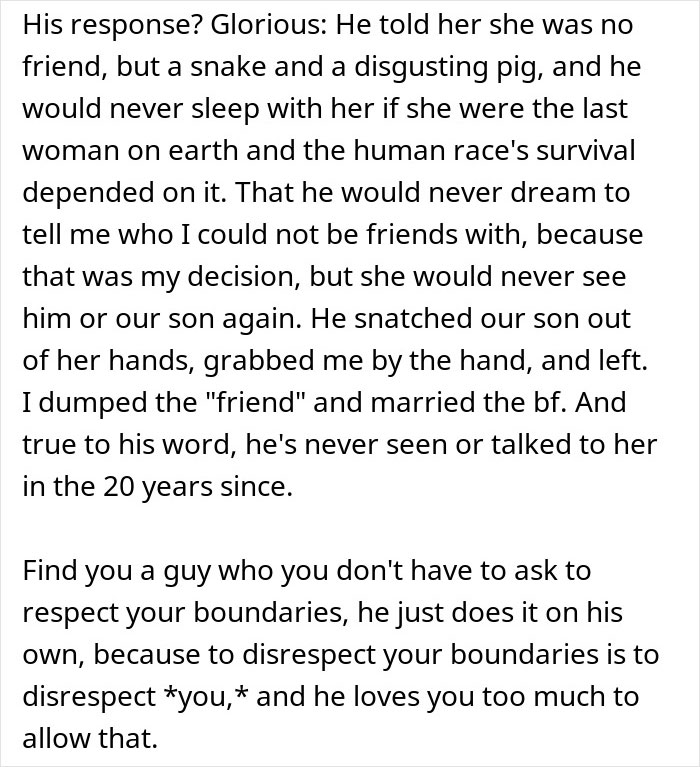 Text excerpt about a man defending boundaries after conflict involving his work wife sending hearts and mirror selfies. Text excerpt about a man defending boundaries after conflict involving his work wife sending hearts and mirror selfies.