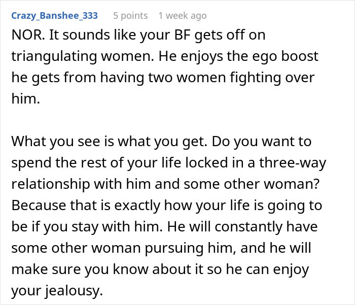 Text comment discussing a man’s work wife sending hearts and mirror selfies causing his girlfriend to feel upset and jealous. Text comment discussing a man’s work wife sending hearts and mirror selfies causing his girlfriend to feel upset and jealous.