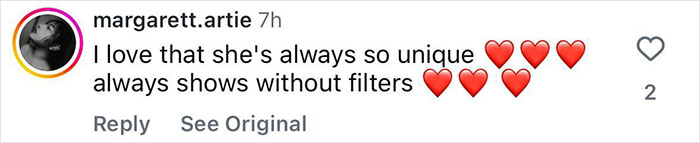 Comment praising a pop star's unique style and showing appreciation for her authentic, unfiltered fashion week appearances. Comment praising a pop star's unique style and showing appreciation for her authentic, unfiltered fashion week appearances.