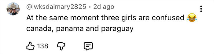 Social media comment highlighting confusion among Canada, Panama, and Paraguay during a missed onstage moment. Social media comment highlighting confusion among Canada, Panama, and Paraguay during a missed onstage moment.