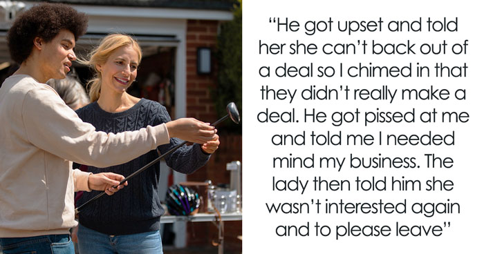 Yard Sale Shopper Overhears A Man Trying To Lowball A Widow, Steps In To Tell Her The Real Worth