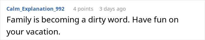 Comment on family drama involving selfish SIL trying to ruin couple’s honeymoon with surprise wedding, expressing sarcasm.