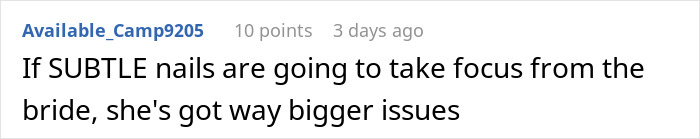 Bridesmaid doing her nails before a wedding while the bride reacts upset and self-conscious about the situation Bridesmaid doing her nails before a wedding while the bride reacts upset and self-conscious about the situation