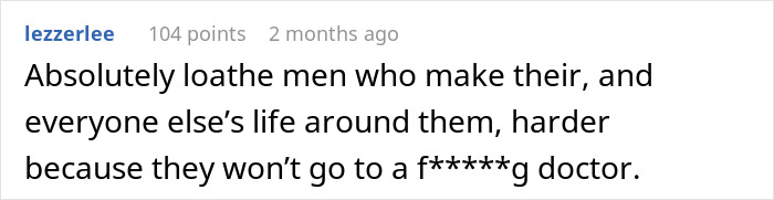 Comment expressing frustration about men not helping with baby feeding, highlighting burnt-out wife&rsquo;s struggle.