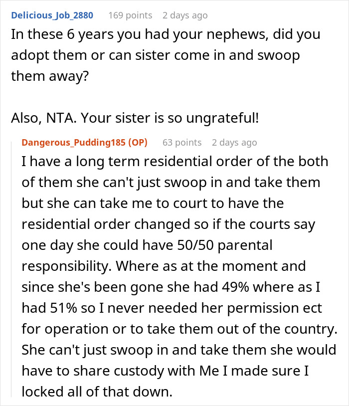 Reddit conversation about mom abandoning kids and 23-year-old sister’s role in raising them six years later. Reddit conversation about mom abandoning kids and 23-year-old sister’s role in raising them six years later.