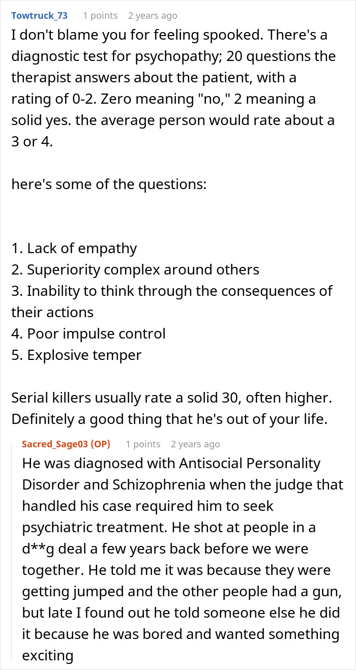 Screenshot of a Reddit conversation about a woman realizing her ex might have been poisoning her after months of illness. Screenshot of a Reddit conversation about a woman realizing her ex might have been poisoning her after months of illness.