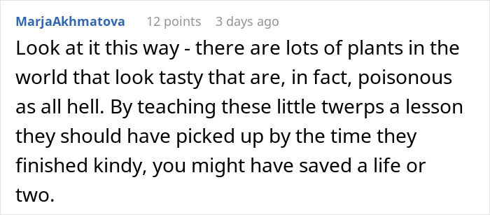 Alt text: Woman torn between laughter and guilt after her clever revenge on neighborhood kids works perfectly