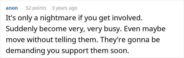 Screenshot of an online comment warning about becoming busy and pressured to support others, related to golden child lost parents money crypto. Screenshot of an online comment warning about becoming busy and pressured to support others, related to golden child lost parents money crypto.