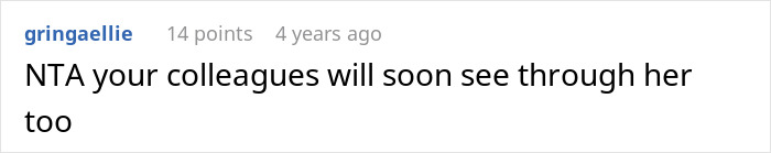 Comment on a forum discussing a woman embarrassing a new colleague by speaking to her in a language she claimed to know well. Comment on a forum discussing a woman embarrassing a new colleague by speaking to her in a language she claimed to know well.