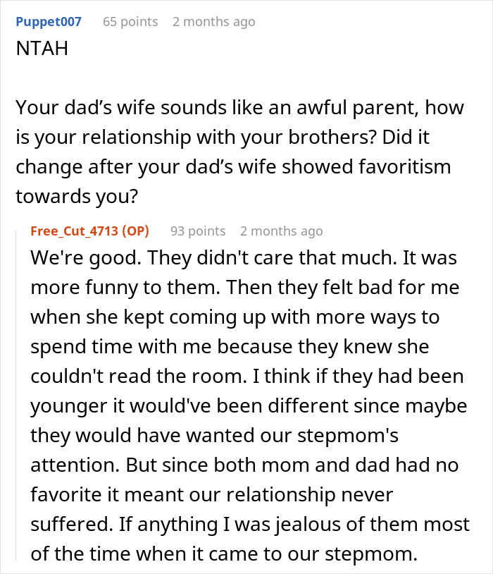 Text conversation about a woman obsessed with being a bonus mom and stepdaughter rejecting the mom role. Text conversation about a woman obsessed with being a bonus mom and stepdaughter rejecting the mom role.