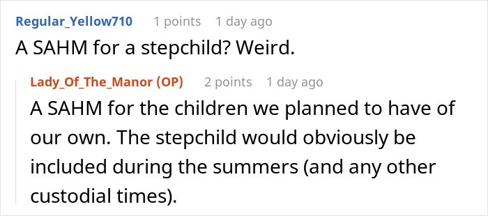 Screenshot of a Reddit conversation discussing a lady who swears never to date men with kids again after ditching her fiancé. Screenshot of a Reddit conversation discussing a lady who swears never to date men with kids again after ditching her fiancé.
