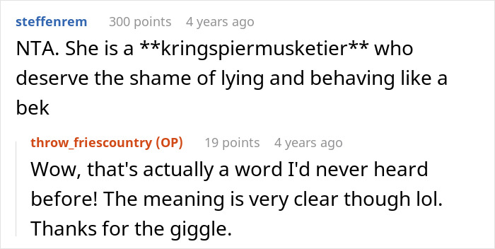 Screenshot of a forum discussion about a woman embarrassing a new colleague by speaking in a language she claimed to know well. Screenshot of a forum discussion about a woman embarrassing a new colleague by speaking in a language she claimed to know well.