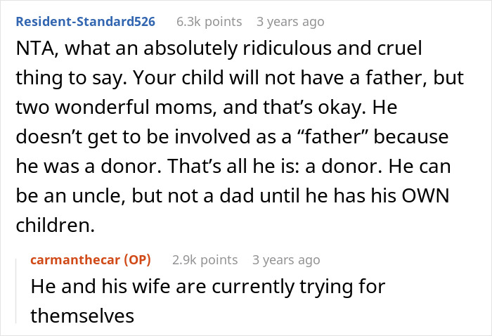 Reddit comments discussing a guy helping his sister-in-law conceive using IVF and related family dynamics. Reddit comments discussing a guy helping his sister-in-law conceive using IVF and related family dynamics.