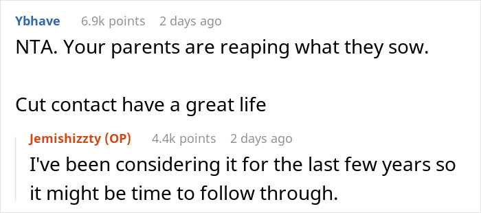 Reddit conversation showing users discuss parents spoiling daughter, neglecting son, and facing financial trouble. Reddit conversation showing users discuss parents spoiling daughter, neglecting son, and facing financial trouble.