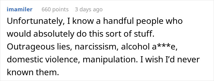 Screenshot of a social media comment discussing lies, manipulation, and toxic behavior related to a sister revealing a dead brother lie.
