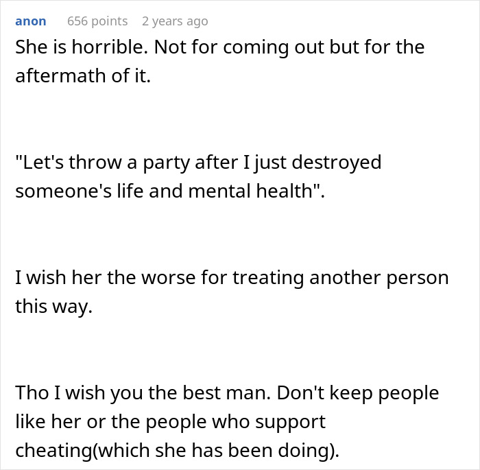 Screenshot of a Reddit comment discussing a man learning his fiancée is in love with her friend and emotional impact. Screenshot of a Reddit comment discussing a man learning his fiancée is in love with her friend and emotional impact.