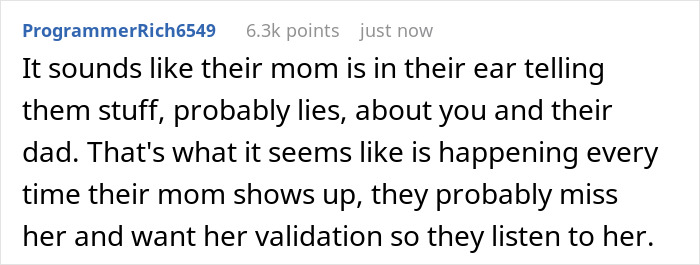 Comment about stepkids turning cruel when bio mom visits, with lady refusing to let them call her mom anymore. Comment about stepkids turning cruel when bio mom visits, with lady refusing to let them call her mom anymore.