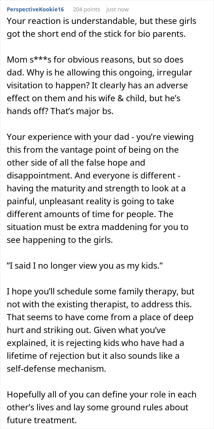 Text excerpt discussing hurt lady's struggles with stepkids turning cruel during bio mom visits and refusing to be called mom anymore. Text excerpt discussing hurt lady's struggles with stepkids turning cruel during bio mom visits and refusing to be called mom anymore.