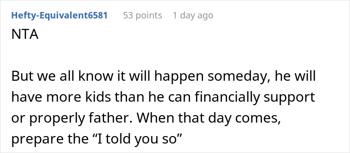 Screenshot of a forum comment discussing a woman calling out her brother for having four kids with four different women. Screenshot of a forum comment discussing a woman calling out her brother for having four kids with four different women.