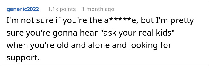 Comment on woman prioritizing her bio kid over stepdaughters for heirlooms, sparking outrage from their mom.