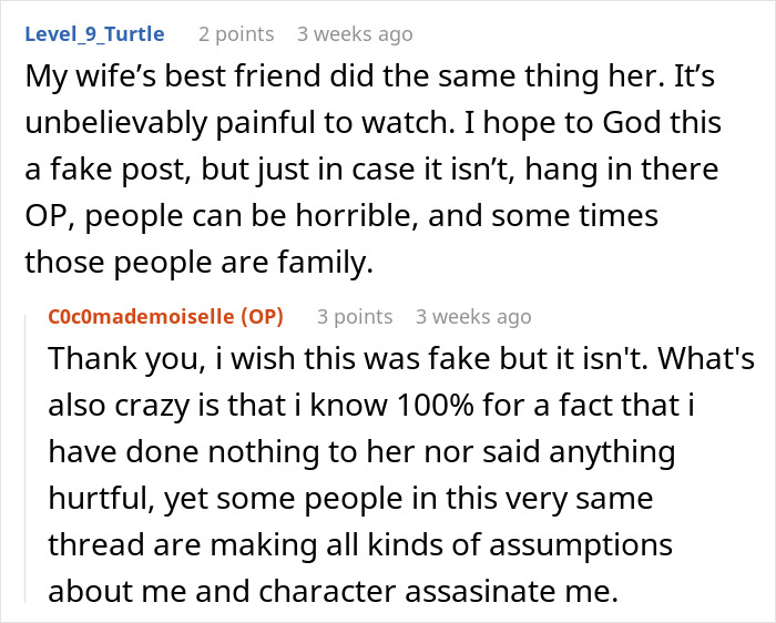 Reddit conversation showing a sibling cut off for a decade and blocked on Instagram while parents ignore conflict.
