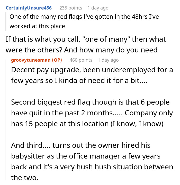 Reddit user discusses new job challenges including cleaning deceased coworker's office frozen in grime and workplace red flags. Reddit user discusses new job challenges including cleaning deceased coworker's office frozen in grime and workplace red flags.