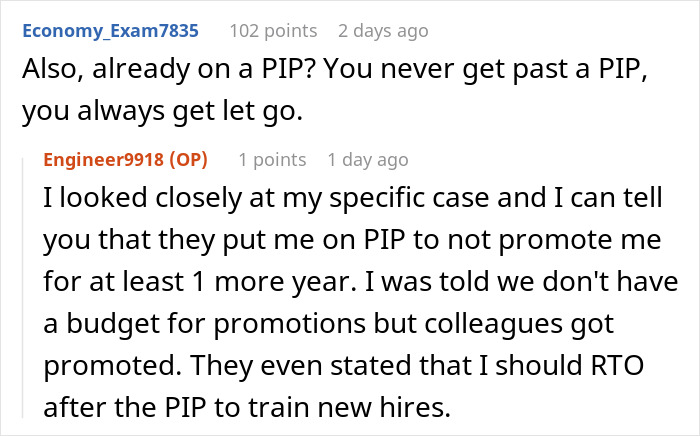 Screenshot of an online discussion where an employee questions exposing management and HR to coworkers. Screenshot of an online discussion where an employee questions exposing management and HR to coworkers.