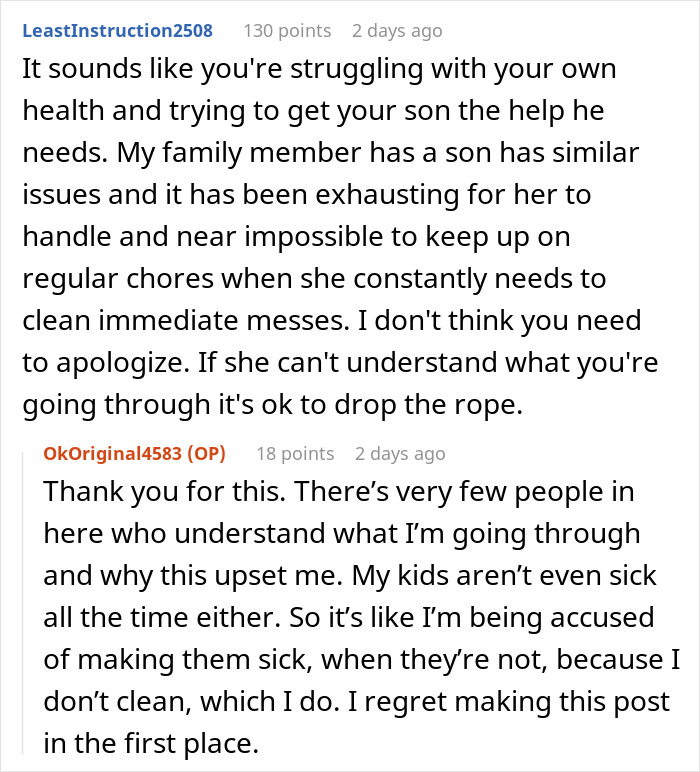 Reddit comments discussing an exhausted mom shamed by bestie over house cleaning and involving her kids. Reddit comments discussing an exhausted mom shamed by bestie over house cleaning and involving her kids.