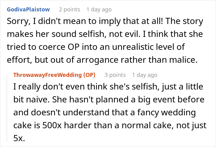 Screenshot of a wedding forum discussion about a bride’s unrealistic expectations for an elaborate wedding without spending money. Screenshot of a wedding forum discussion about a bride’s unrealistic expectations for an elaborate wedding without spending money.