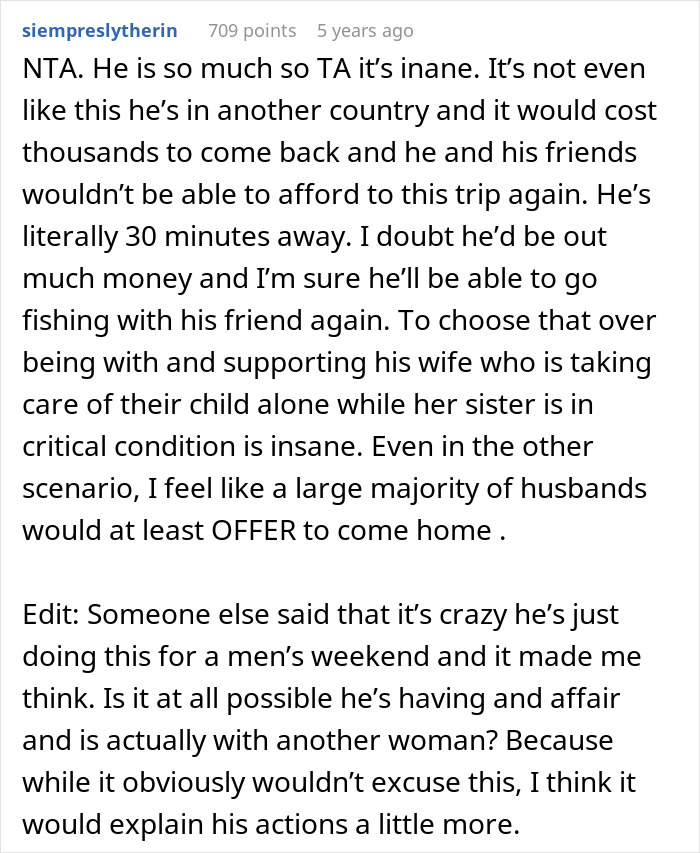 Man uses boys trip as a disguise for affair, refuses to come home during family emergency, causing frustration and concern. Man uses boys trip as a disguise for affair, refuses to come home during family emergency, causing frustration and concern.