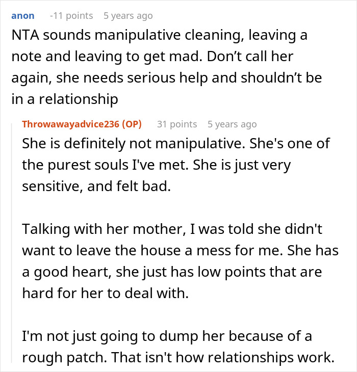 Reddit conversation about depression and relationship struggles, discussing sensitivity and misunderstandings in emotional support. Reddit conversation about depression and relationship struggles, discussing sensitivity and misunderstandings in emotional support.
