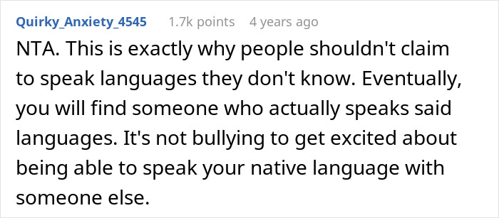Woman embarrasses new colleague by speaking to her in a language she claimed to know well at work. Woman embarrasses new colleague by speaking to her in a language she claimed to know well at work.