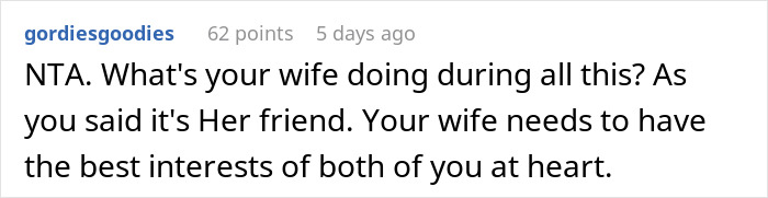 Screenshot of a social media comment discussing a homeless friend who moves in with a couple and mooches off them for months. Screenshot of a social media comment discussing a homeless friend who moves in with a couple and mooches off them for months.