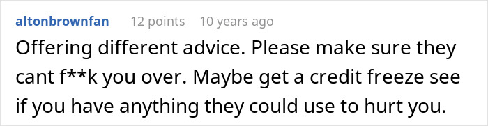 Comment on advice to protect oneself from harm related to parents lied food allergies daughter no contact situation.
