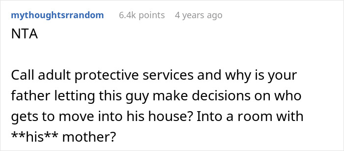 Screenshot of an online discussion about BIL trying to dump grandma on wife's siblings and controversy over care refusal. Screenshot of an online discussion about BIL trying to dump grandma on wife's siblings and controversy over care refusal.
