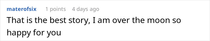 Comment text on a white background displaying praise and happiness for a positive story about an easily replaceable employee losing a big client. Comment text on a white background displaying praise and happiness for a positive story about an easily replaceable employee losing a big client.