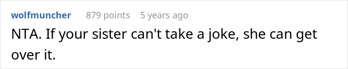 Screenshot of a Reddit comment discussing a man trolling his sister with a dog photo instead of kid’s pictures. Screenshot of a Reddit comment discussing a man trolling his sister with a dog photo instead of kid’s pictures.